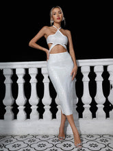 Alanna Cutout Halter Neck Slit Dress