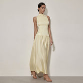 Chic Elegantly Backless Slim Fit Satin Dress