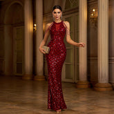 Elegant Sequin Sleeveless Fishtail Sheath Dress