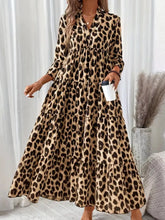 Leopard 3/4 Sleeve Midi Dress
