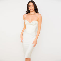 Sensual Satin Elegant Cross-border Mid-length Dress