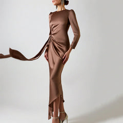 Elegant Slim Dress With Irregular Hips