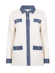 Contrast Trim Button Up Jacket