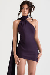 AIDA NIGHT SHADE ASYMMETRIC WRAP NECK DRESS