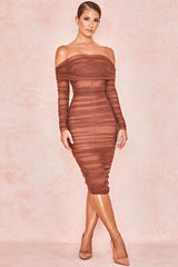 Aliha Elegant Off Shoulder Midi Dress