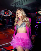 Chic Feather Wrapped Hip Skirt