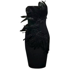 Elite Chest Feather Stitching Bandage Dress
