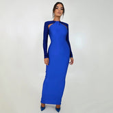 Tight Long Sleeve Stitching Dress