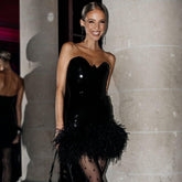 Seliha Strapless Sequin Party Dress