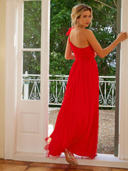 Cutout Slit Single Shoulder Maxi Dress