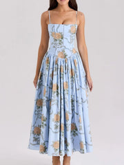 Floral Print Square Neck Cami Maxi Dress