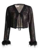 Irregular Skirt Ostrich Hair Patchwork Suit