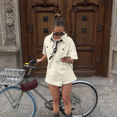 Chic Lapel Pocket Two-Piece Set