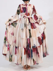 Tiered Tie Waist Maxi Dress