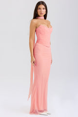 CASSIA CORSET MAXI DRESS-PINK