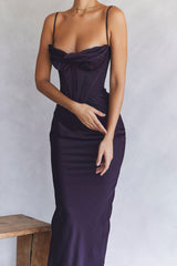 Elegant Corset Maxi Dress-Dark Purple