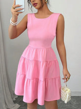 Round Neck Sleeveless Tiered Dress