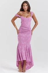 Alyia Elegant Pink Maxi Dress