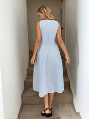 Sleeveless Striped Midi Dress