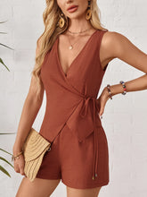 Wrap Tie Front Sleeveless Top and Shorts Set