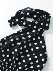 Polka Dot One-Shoulder Top and Mini Skirt Set