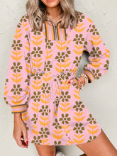 Printed Drawstring Waist Mini Dress