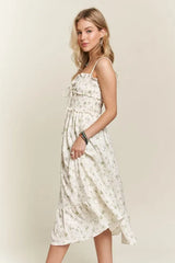 ADORA Smocked Floral Sweetheart Neck Cami Dress