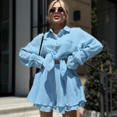 Cardigan Long Sleeve Shorts Pajamas