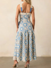 Lace Sleeveless Tiered Midi Dress