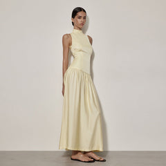 Chic Elegantly Backless Slim Fit Satin Dress