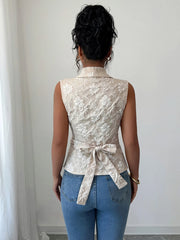 Flower Ruched Sleeveless Tank