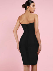 Elite Chest Feather Stitching Bandage Dress