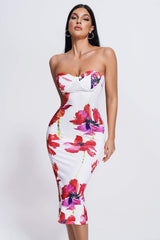 Emliya Strapless Wrap Slit Dress