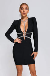 Alyia Diamonate Low-cut Dress