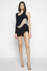 Evening See-through One Shoulder Dress