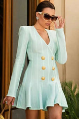 Elite V-neck Long Sleeve Dress