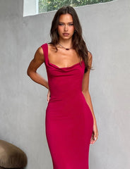 CHIC BACKLESS MAXI DRESS-RED