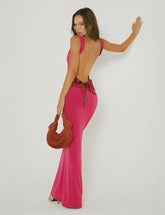 CHIC BACKLESS MAXI DRESS-RED