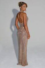 Elegant Sequins Backless Maxi Dress
