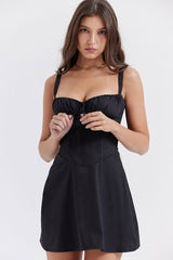 LAVELA CORSET MINI SUNDRESS-BLACK