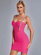 Chic Sling Fringed Diamond Bandage Dress