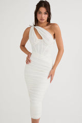 Cutout One-Shoulder Midi Bandage Dress