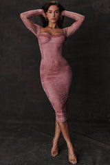 Square Collar Retro Slim-fit Long-sleeved Dress