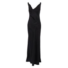 Chic Backless Ice Cream Sof Black Dress