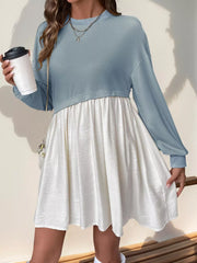 Two-Tone Dropped Shoulder Dress