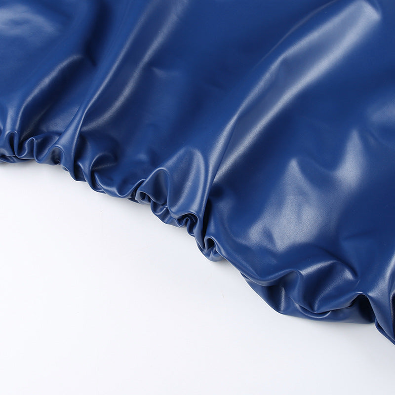 Chic Leather Mini Dress With Waist