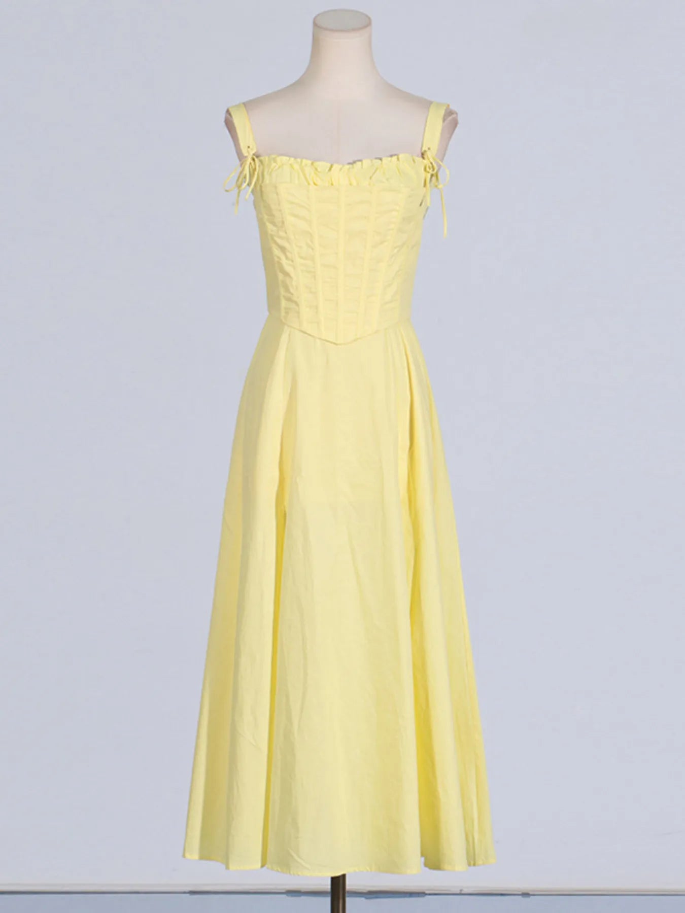 Slit Sleeveless Zip Back Midi Dress