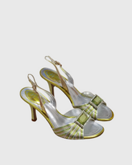Sevan Vintage Rhinestone Slingback Sandals In Green