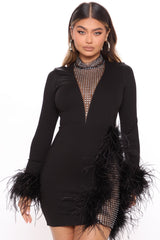 CHIC CELEB FUR MINI PARTY DRESS