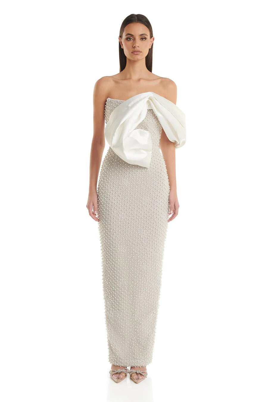 ALYIA WHITE STRAPLESS MAXI DRESS